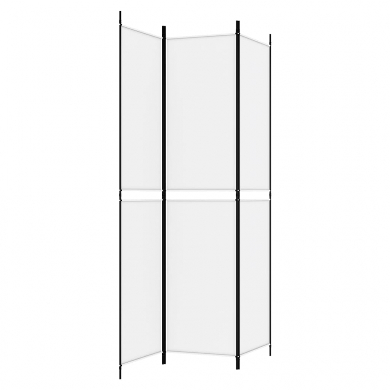 3-tlg. Paravent Weiß 150x220 cm Stoff