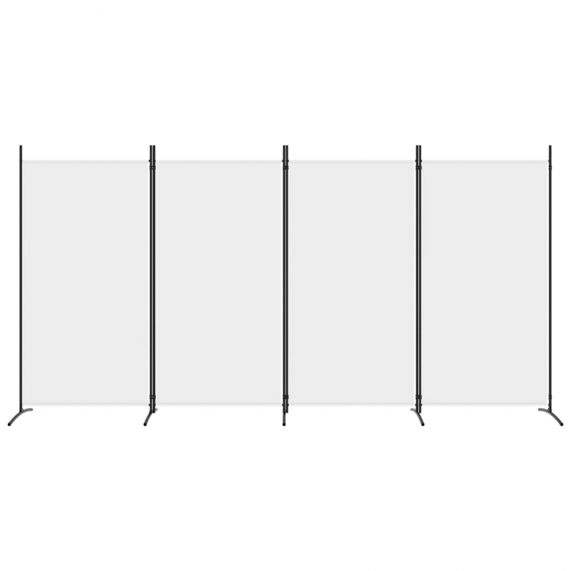 4-tlg. Paravent Weiß 346x180 cm Stoff