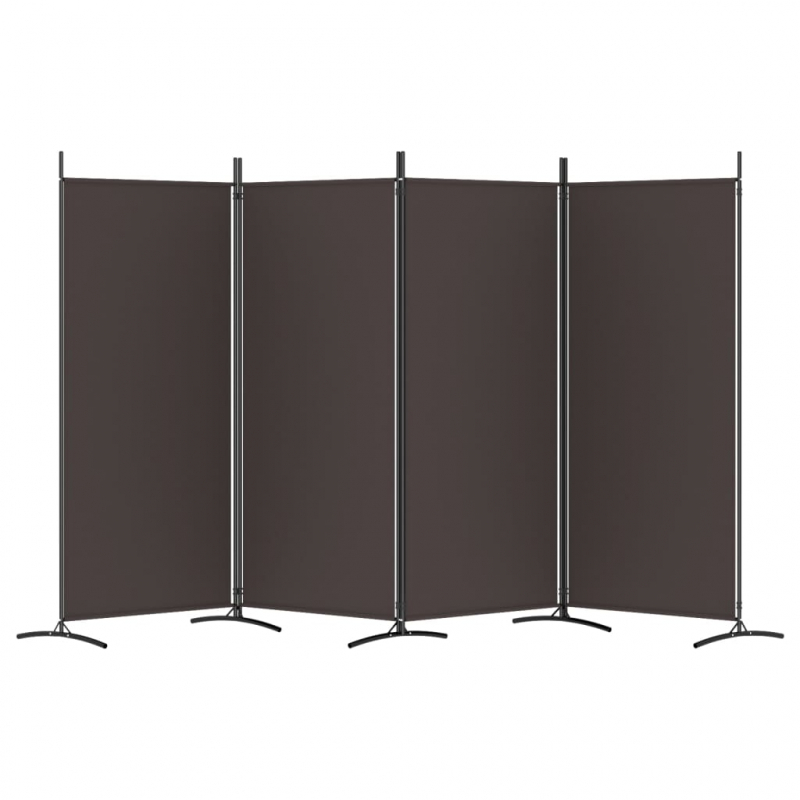 4-tlg. Paravent Braun 346x180 cm Stoff