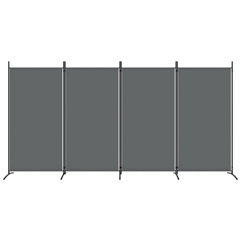 4-tlg. Paravent Anthrazit 346x180 cm Stoff