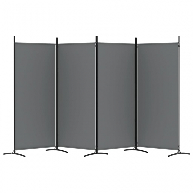 4-tlg. Paravent Anthrazit 346x180 cm Stoff