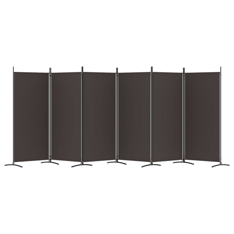 6-tlg. Paravent Braun 520x180 cm Stoff