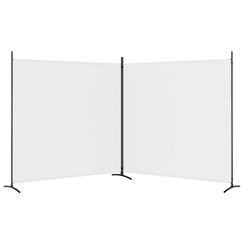 2-tlg. Paravent Weiß 348x180 cm Stoff