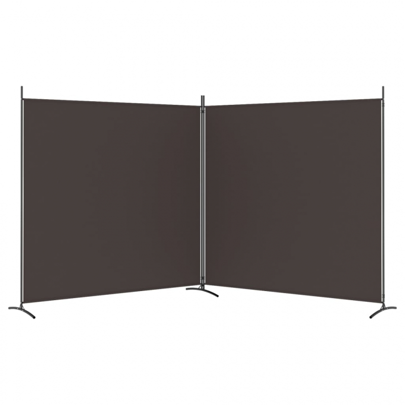 2-tlg. Paravent Braun 348x180 cm Stoff