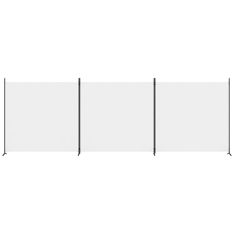 3-tlg. Paravent Weiß 525x180 cm Stoff