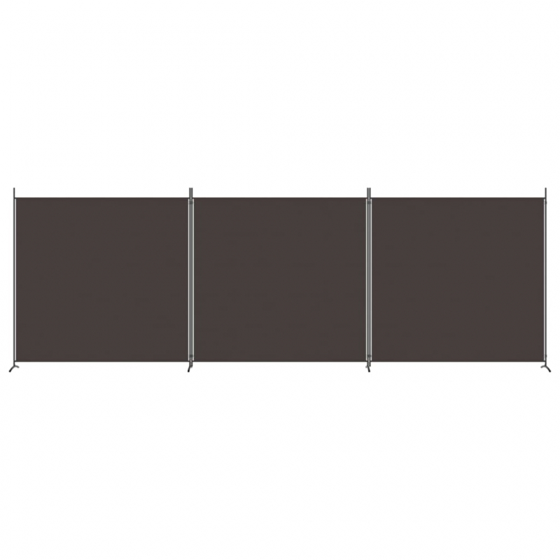 3-tlg. Paravent Braun 525x180 cm Stoff