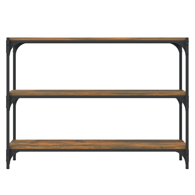 Bücherregal Räuchereiche 100x33x70,5 cm Holzwerkstoff und Stahl