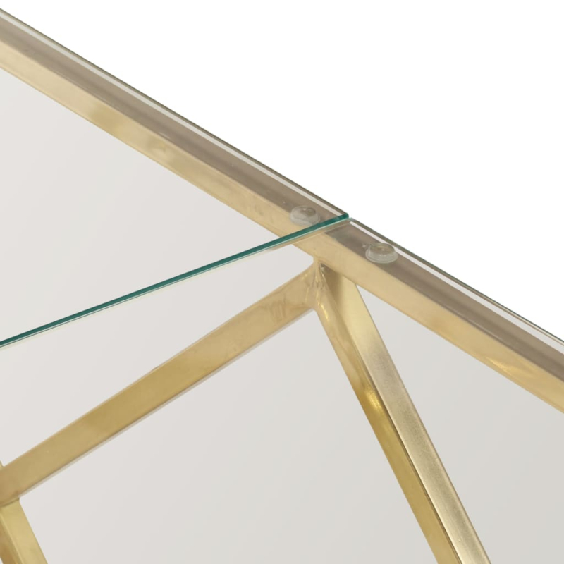 Couchtisch Golden Edelstahl und Hartglas