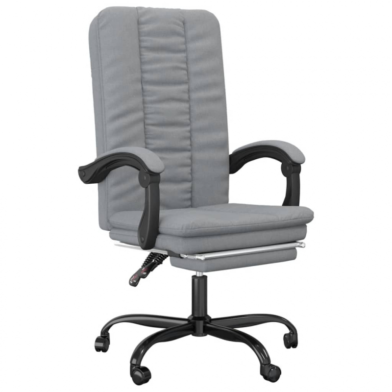 Bürostuhl mit Liegefunktion Hellgrau Stoff