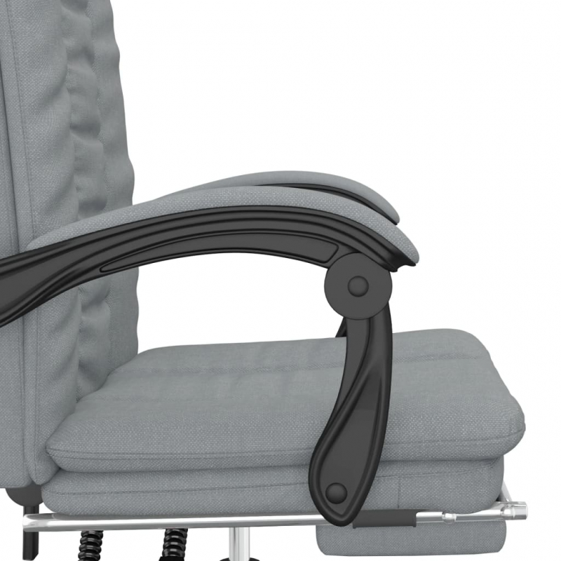 Bürostuhl mit Liegefunktion Hellgrau Stoff