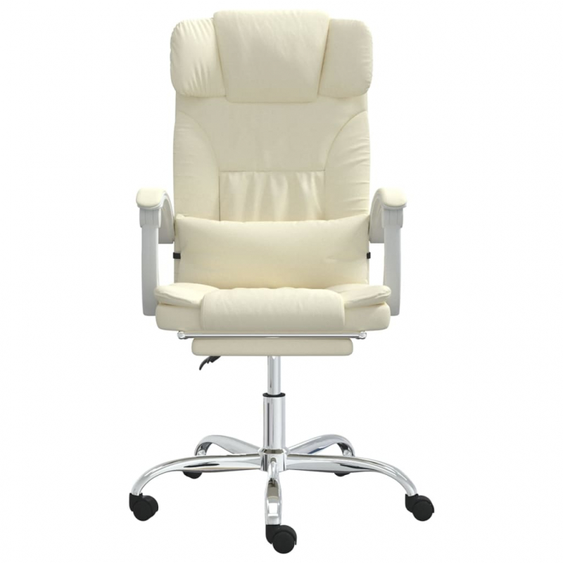 Bürostuhl mit Massagefunktion Creme Kunstleder