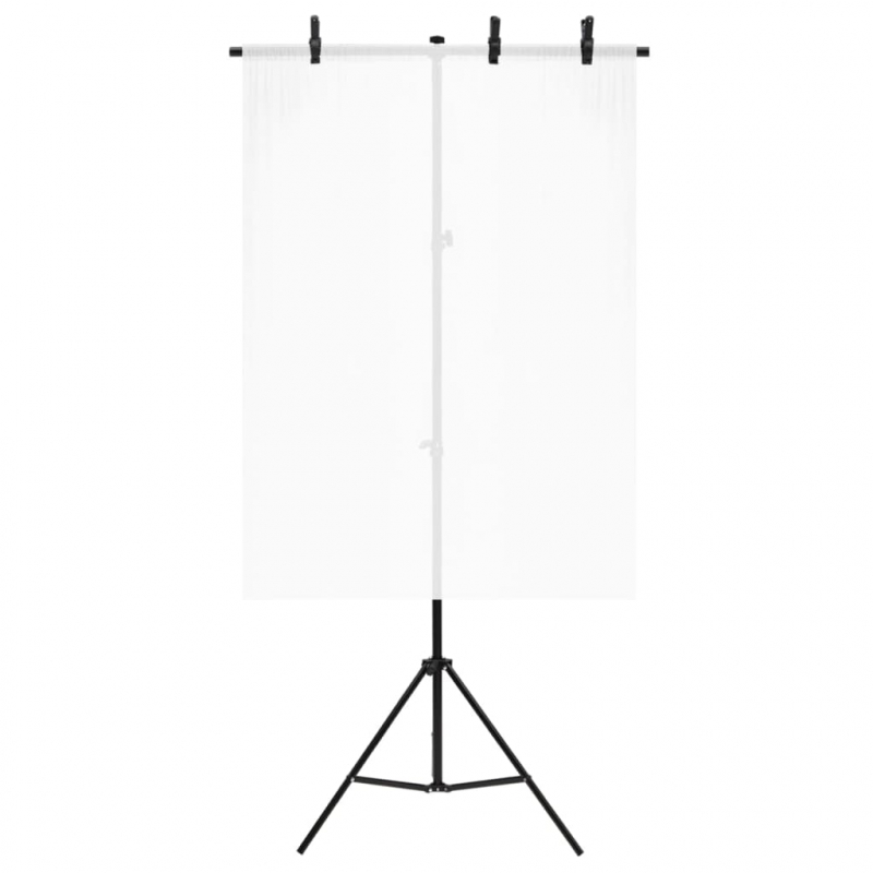 Hintergrundständer T-Form Schwarz 91x60x(70-200) cm