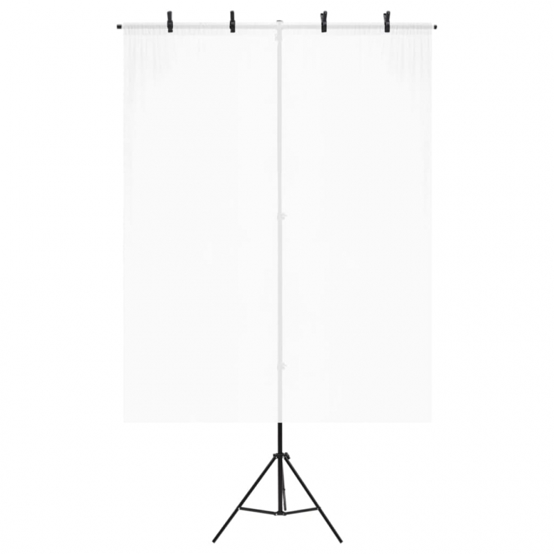 Hintergrundständer T-Form Schwarz 151x60x(70-200) cm