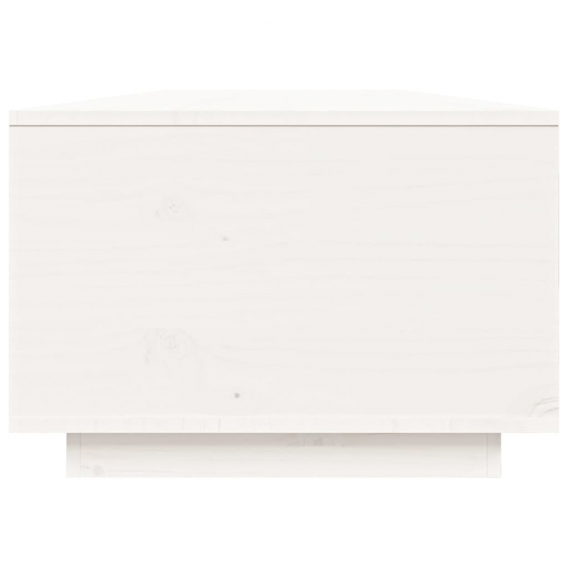 Couchtisch Weiß 80x50x35,5 cm Massivholz Kiefer