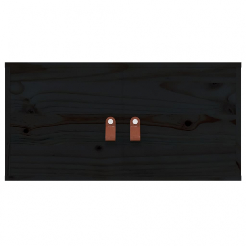Wandschränke 2 Stk. Schwarz 60x30x30 cm Massivholz Kiefer