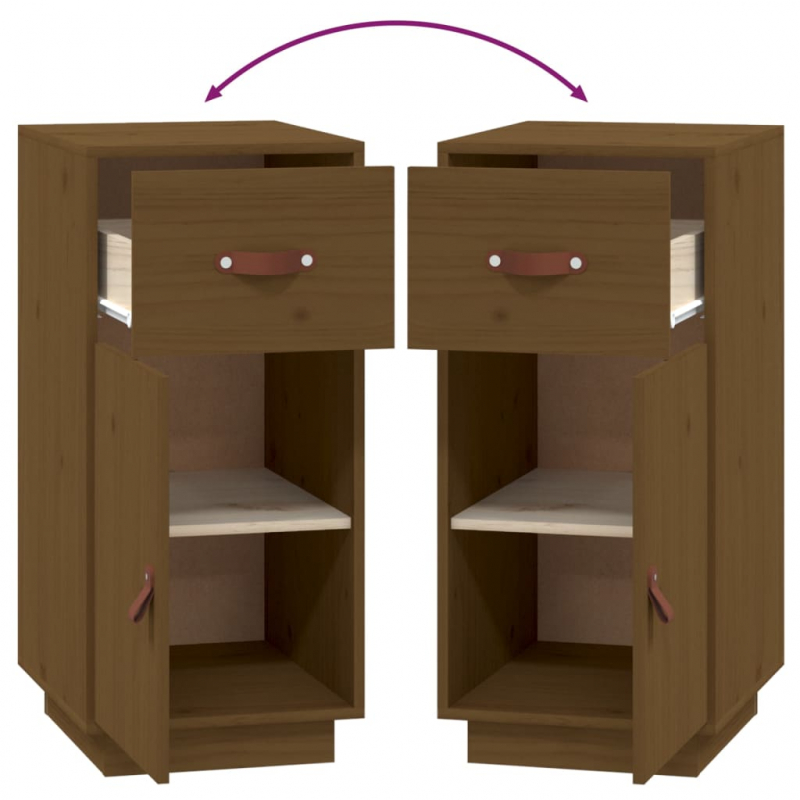 Sideboard Honigbraun 34x40x75 cm Massivholz Kiefer