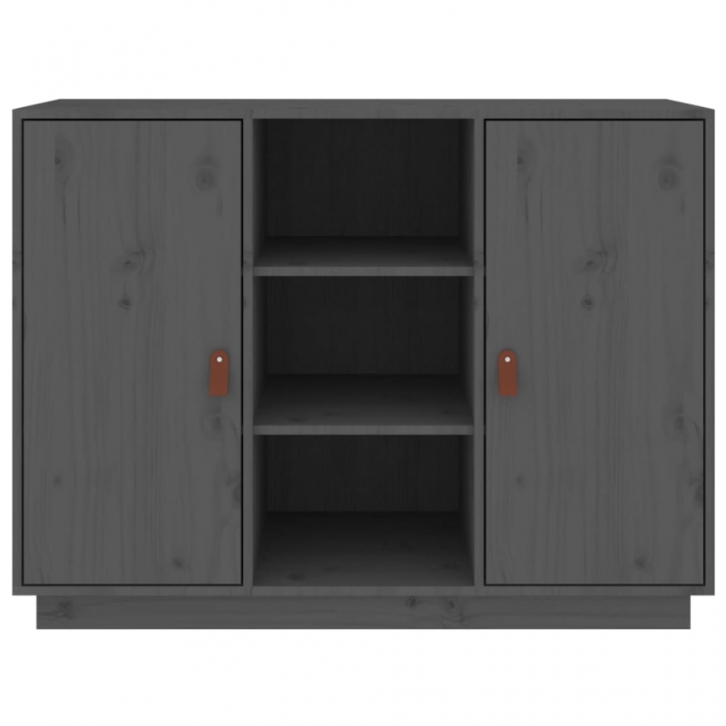 Sideboard Grau 100x40x75 cm Massivholz Kiefer