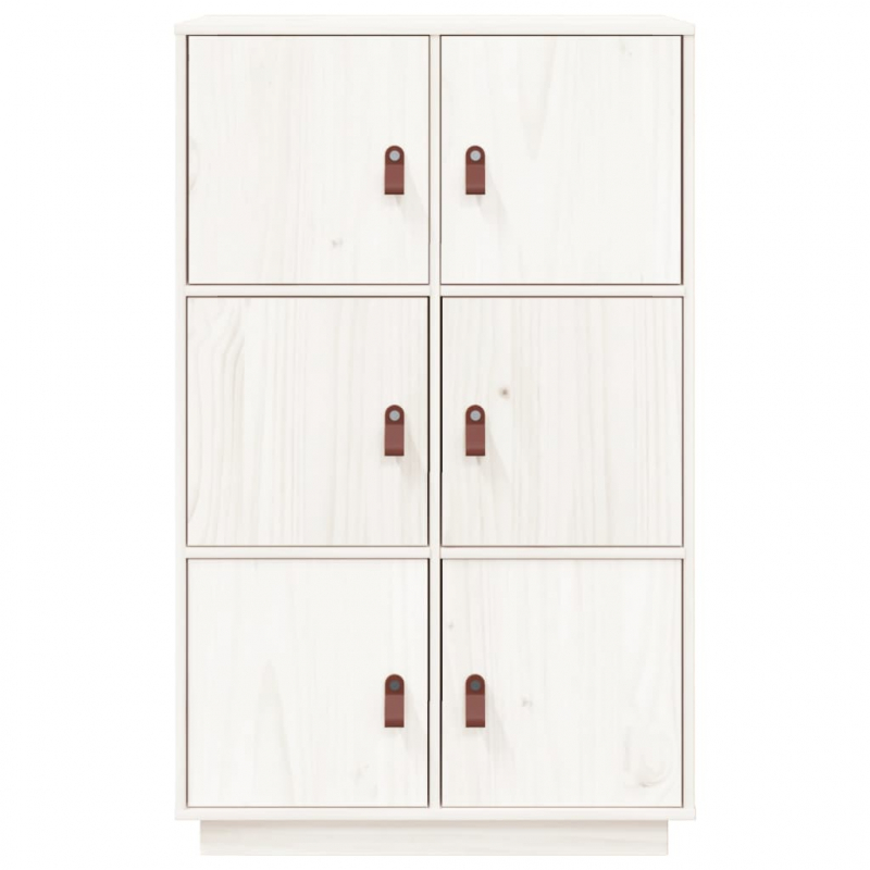 Highboard Weiß 67x40x108,5 cm Massivholz Kiefer