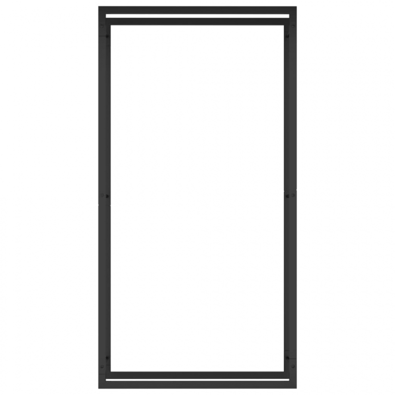 Brennholzregal Mattschwarz 80x28x154 cm Stahl