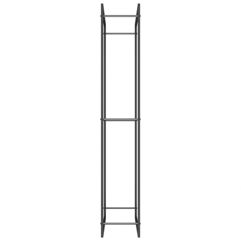 Brennholzregal Mattschwarz 80x28x154 cm Stahl
