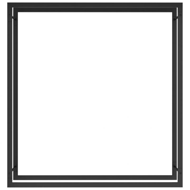 Brennholzregal Mattschwarz 110x28x116 cm Stahl