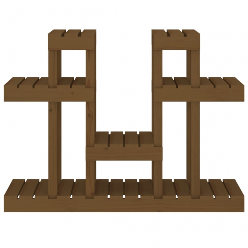 Pflanzenständer Honigbraun 104,5x25x77,5 cm Massivholz Kiefer