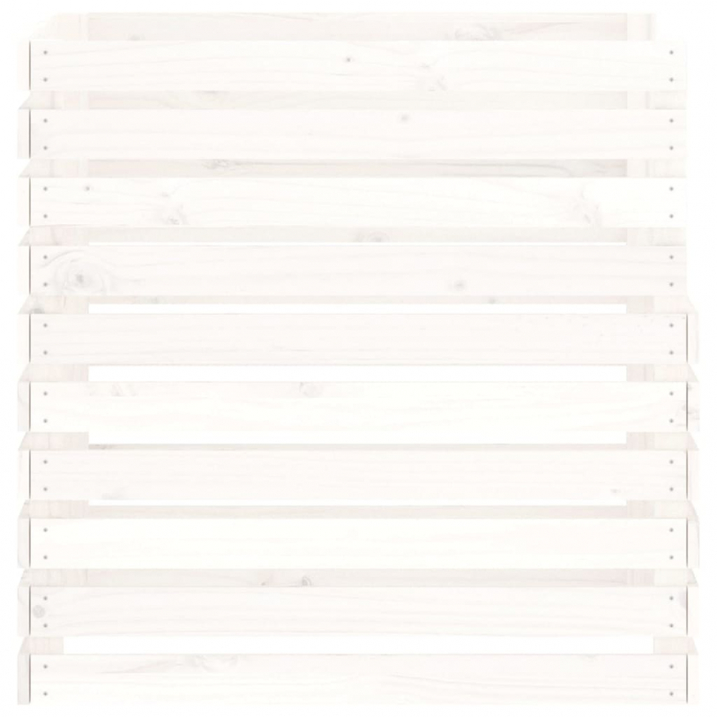 Komposter Weiß 80x80x78 cm Massivholz Kiefer