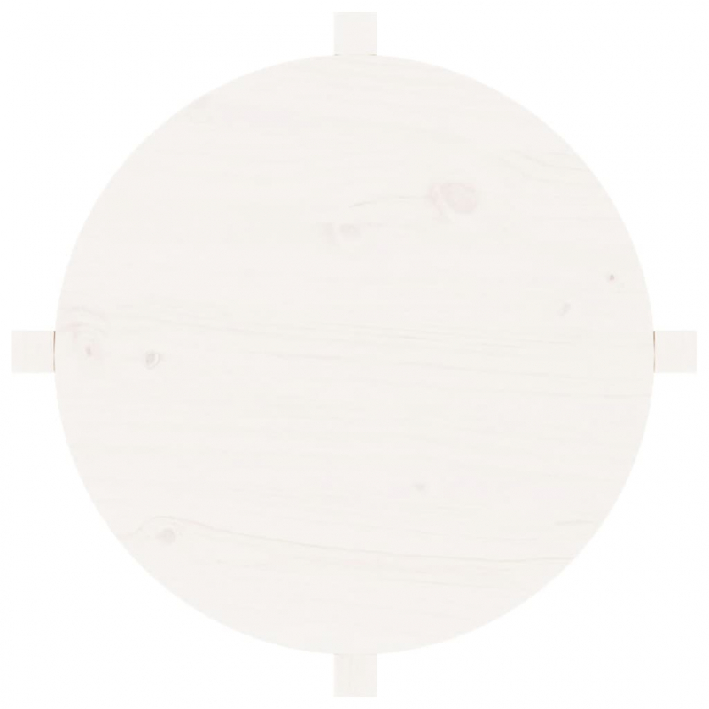 Couchtisch Weiß Ø 62,5x45 cm Massivholz Kiefer