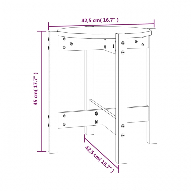 Couchtisch Ø 42,5x45 cm Massivholz Kiefer