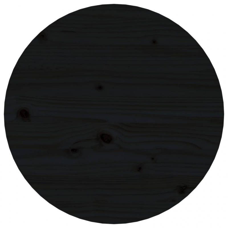 Couchtisch Schwarz Ø 45x40 cm Massivholz Kiefer