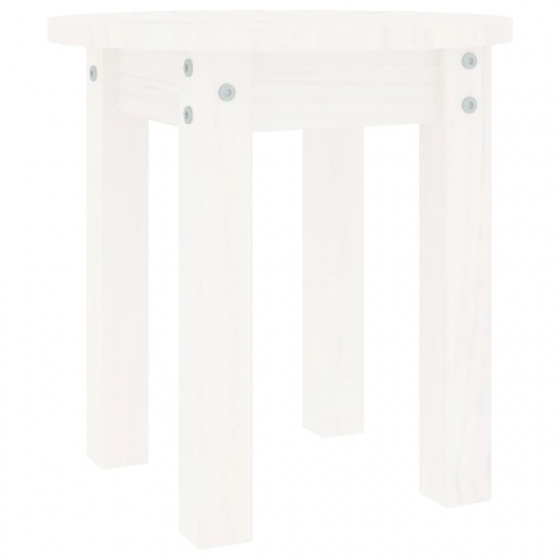 Couchtisch Weiß Ø 35x35 cm Massivholz Kiefer