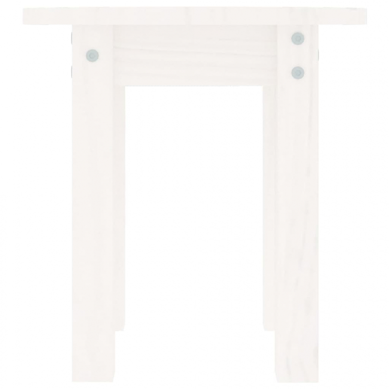 Couchtisch Weiß Ø 35x35 cm Massivholz Kiefer