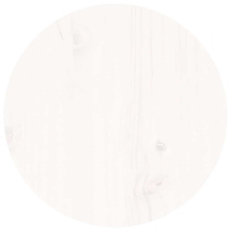 Couchtisch Weiß Ø 35x35 cm Massivholz Kiefer