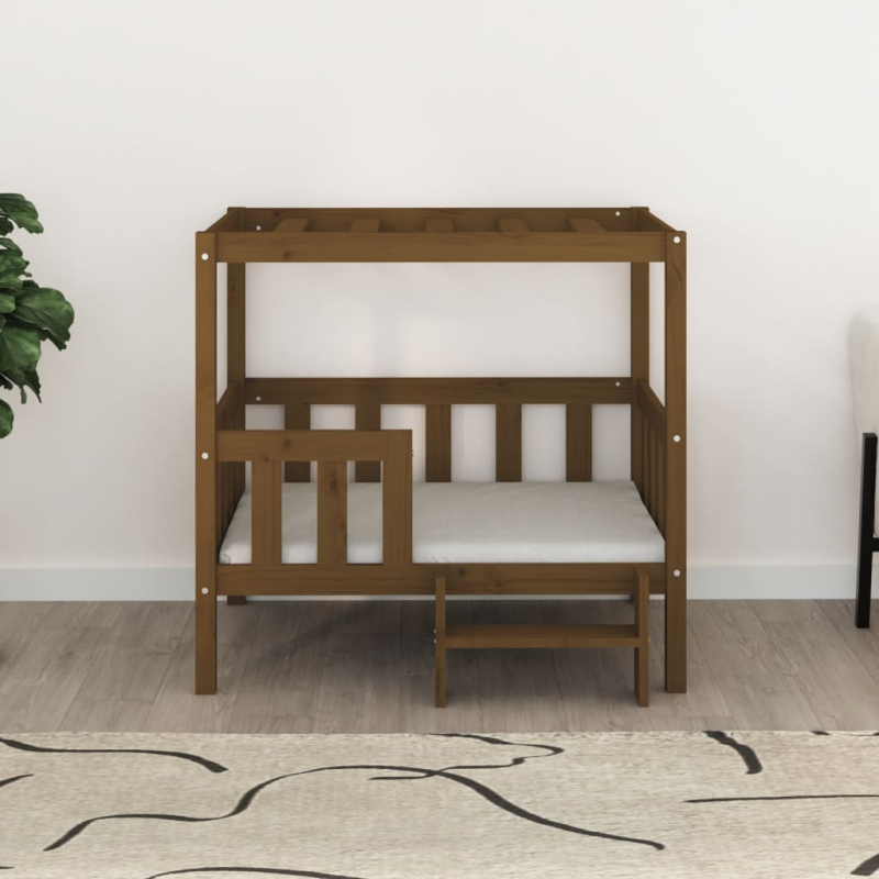 Hundebett Honigbraun 95,5x73,5x90 cm Massivholz Kiefer