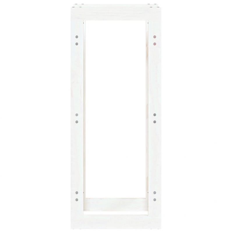 Kaminholzregal Weiß 41x25x100 cm Massivholz Kiefer