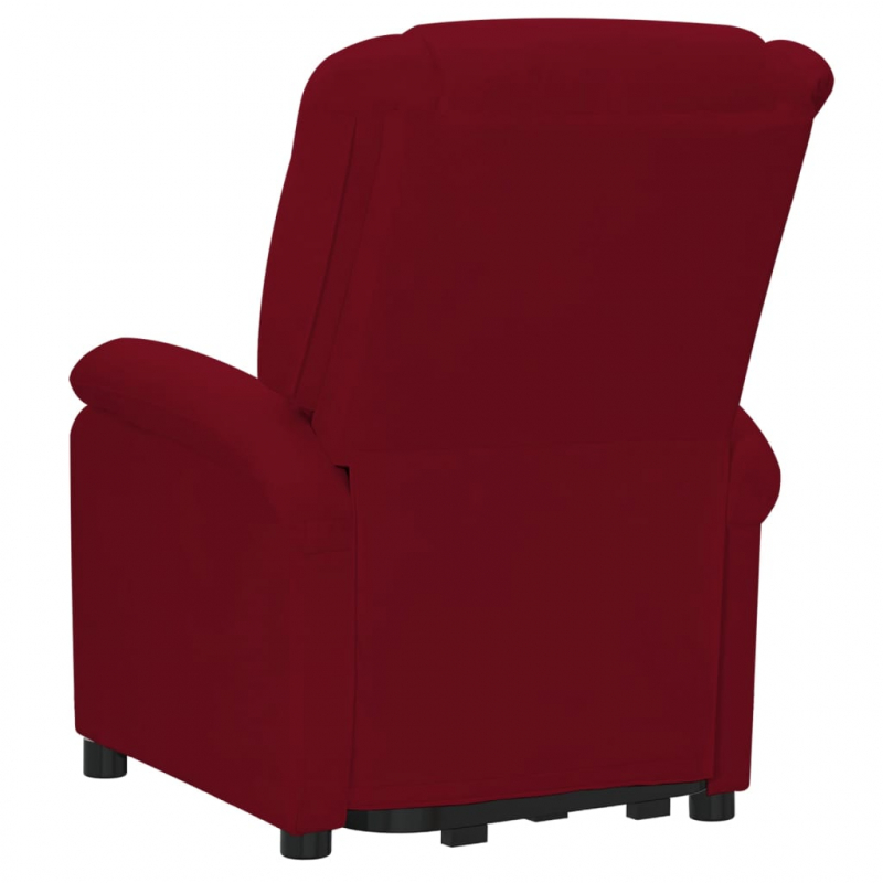 Massagesessel mit Aufstehhilfe Weinrot Samt