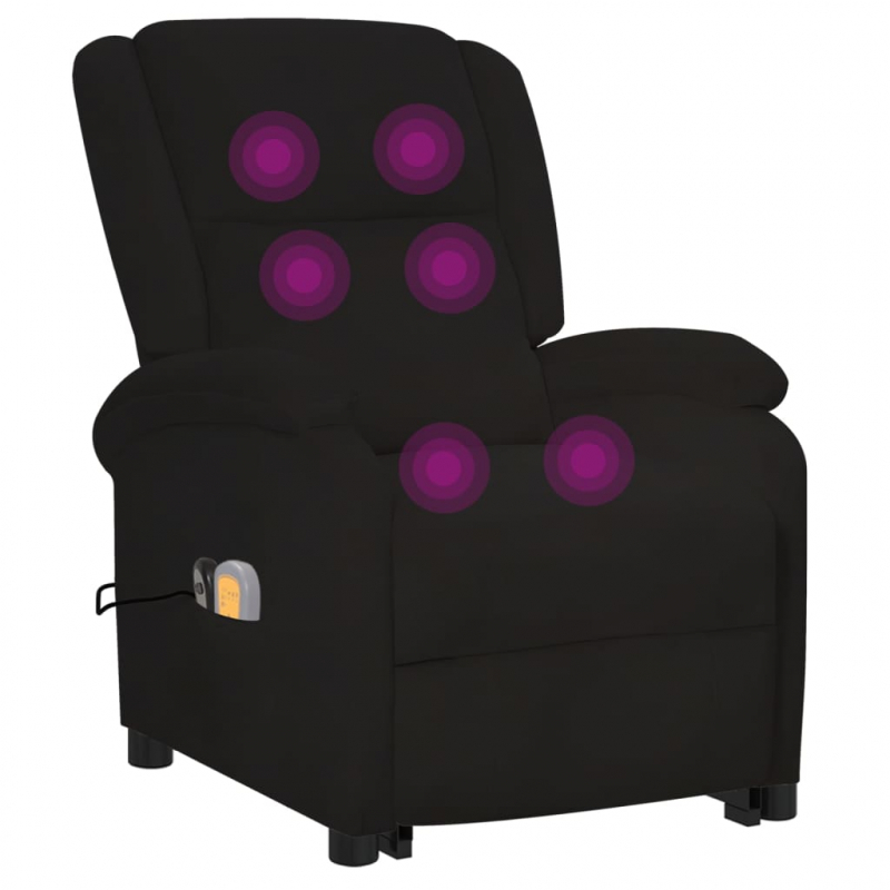 Massagesessel mit Aufstehhilfe Schwarz Samt