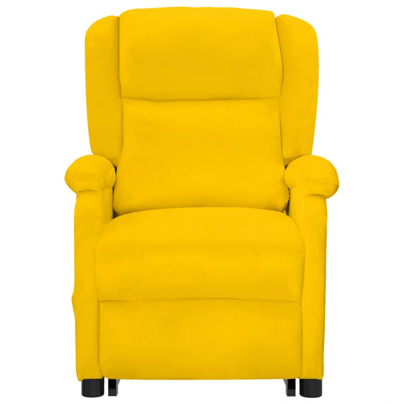 Massagesessel mit Aufstehhilfe Gelb Samt