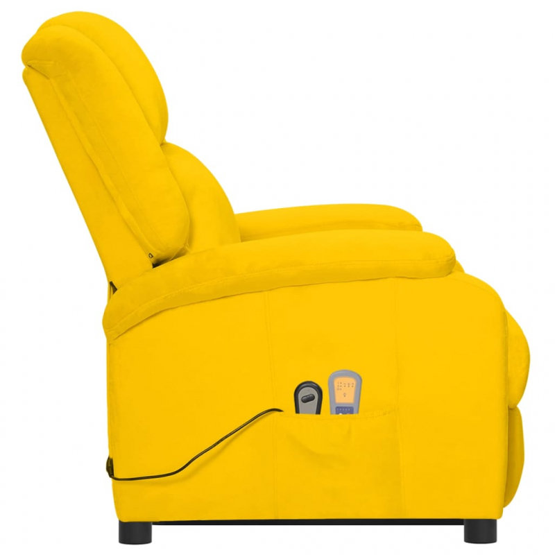 Massagesessel mit Aufstehhilfe Gelb Samt