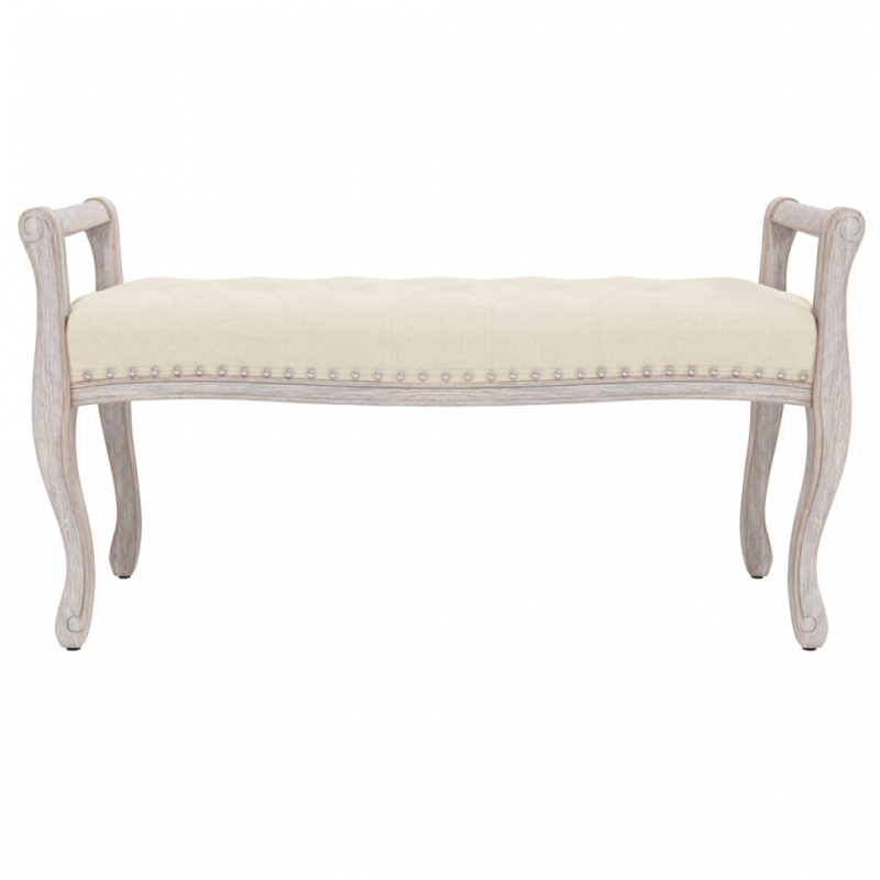 Sitzbank Beige 110x45x60 cm Leinen