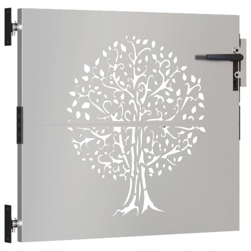Gartentor 85x75 cm Cortenstahl Baum-Design