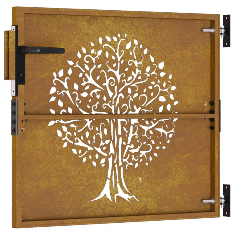 Gartentor 85x75 cm Cortenstahl Baum-Design