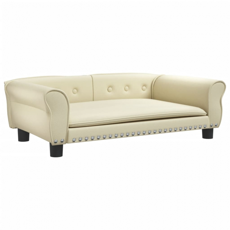 Hundebett Creme 95x55x30 cm Kunstleder