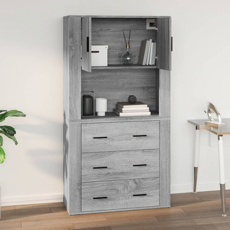 Wandschrank Grau Sonoma 80x33x80 cm Holzwerkstoff