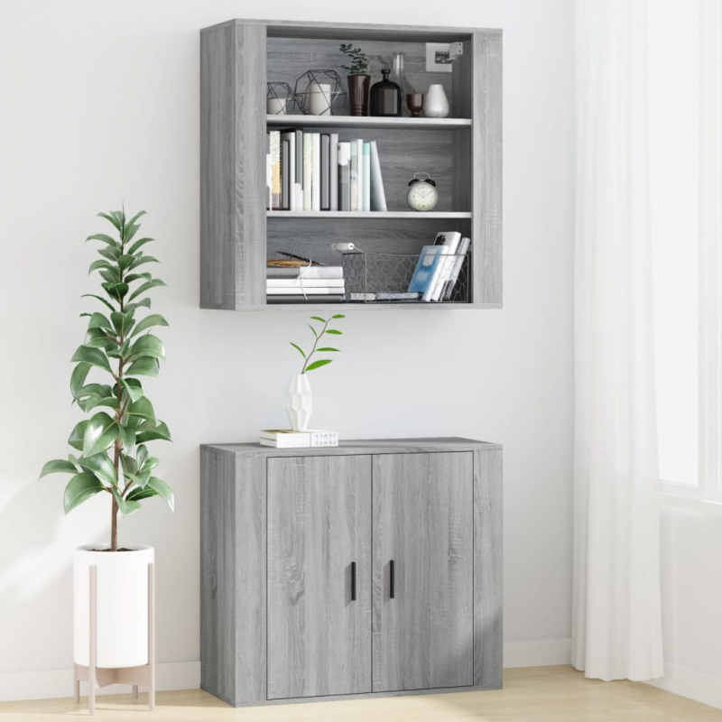 Wandschrank Grau Sonoma 80x33x80 cm Holzwerkstoff