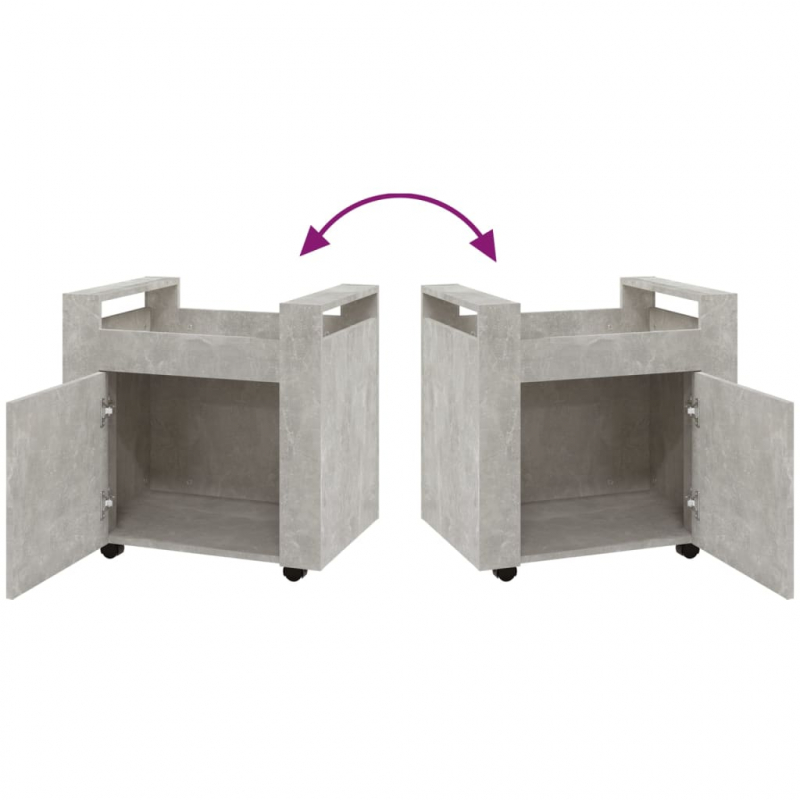 Bürowagen Betongrau 60x45x60 cm Holzwerkstoff