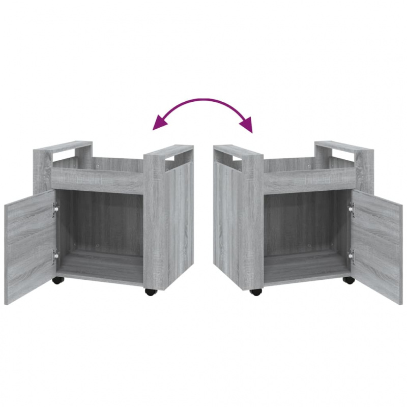 Bürowagen Grau Sonoma 60x45x60 cm Holzwerkstoff