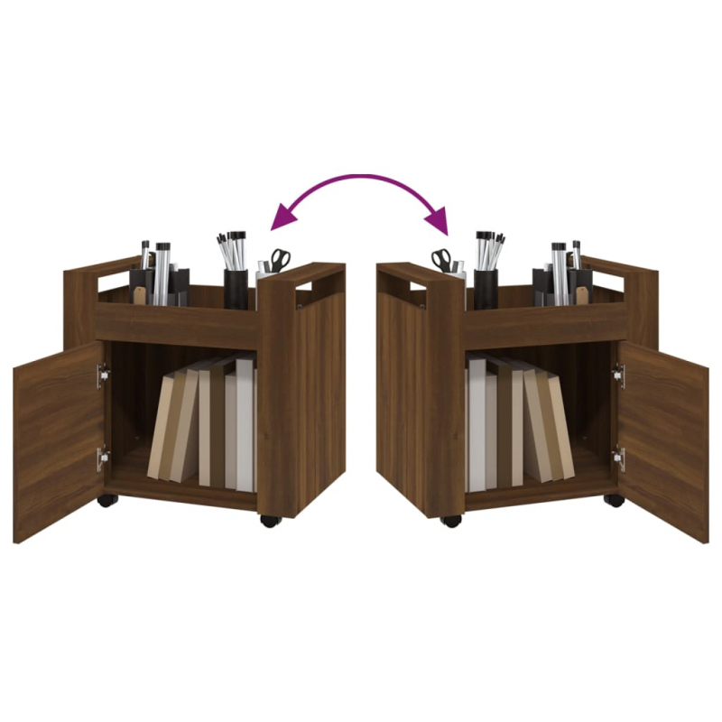 Bürowagen Braun Eichen-Optik 60x45x60 cm Holzwerkstoff