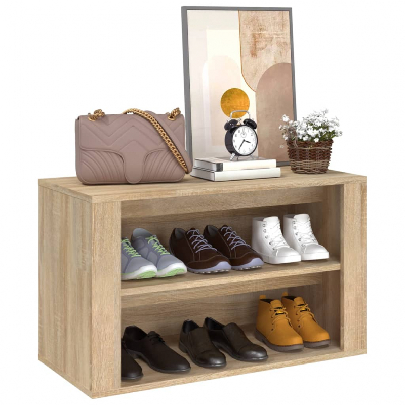 Schuhregal Sonoma-Eiche 75x35x45 cm Holzwerkstoff