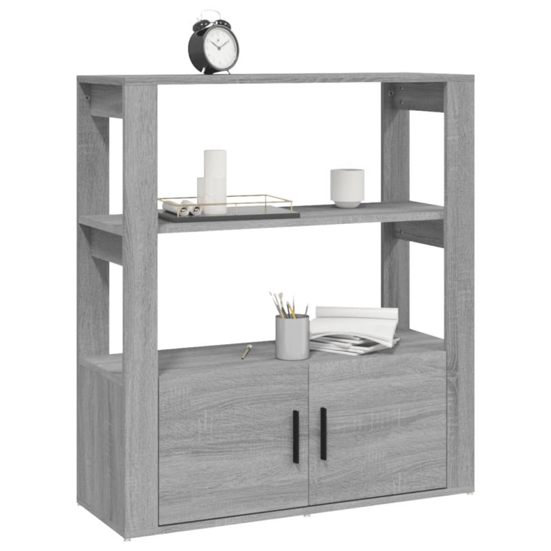 Sideboard Grau Sonoma 80x30x90 cm Holzwerkstoff